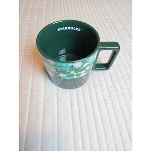 Starbucks Holiday 2022 Marble Green Pink Forest Venetian Ceramic Mug 12oz Paint